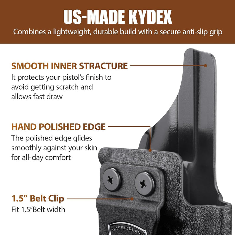 Load image into Gallery viewer, WARRIORLAND Optics Cut Kydex Appendix IWB Holster for Glock 43X MOS/43X/G43, Adjustable Cant &amp; Retention, Right Hand Concealed Carry
