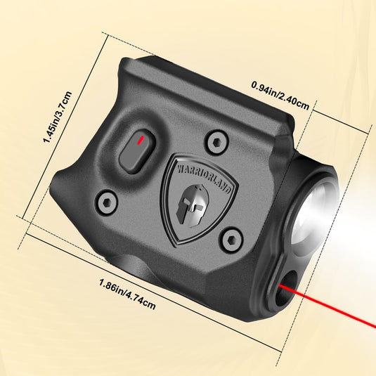 WARRIORLAND Pistol Light Laser Combo Fits Sig Sauer P365 Xmacro, Compact 150-Lumen Trigger & Rail Mounted Tactical Weapon Light, Red Laser & White LED Flashlight, Power Indicator, SLL-109