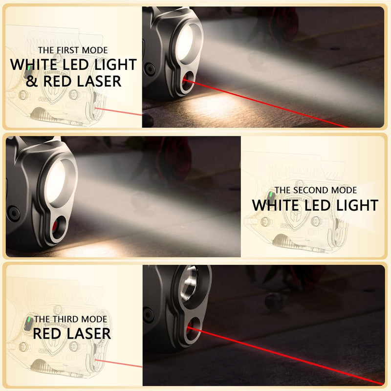 Load image into Gallery viewer, WARRIORLAND Pistol Light Laser &amp; Holster Fit for Springfield Hellcat 3″ Micro-Compact, Compact 150-Lumen Trigger Mounted Tactical Weapon Light with Red Laser White LED &amp; IWB Holster, Power Indicator
