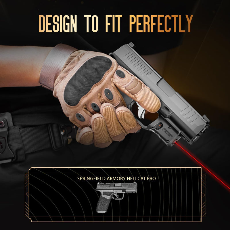 Load image into Gallery viewer, WARRIORLAND Red Trigger Laser Fit for Hellcat Pro - Compact &amp; Lightweight Trigger Mounted Tactical Weapon Light with Battery Indicator and Ambidextrous Switch, WLS-110
