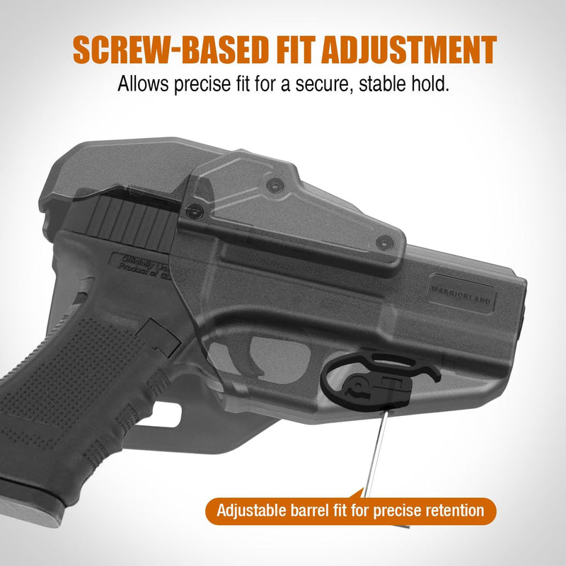 Load image into Gallery viewer, WARRIORLAND Level 2 Duty Holster for Glock 17/19 /22/23/34 Gen 3-5 &amp; G31/32 Gen3-4 &amp; 19X/44/45/47/49 &amp; MOS Version, Optic Cut with RDS Cover, Thumb Release, Fits 2.0&quot; Belt, Open-Muzzle Gun Holster
