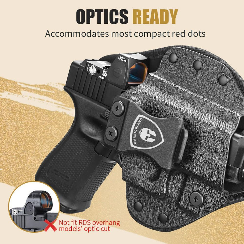 Load image into Gallery viewer, WARRIORLAND Universal Hybrid IWB Gun Holster for Glock 17 19 43X MOS, Sig P320, Taurus G2C, M&amp;P M2.0, Springfield, CZ, Ruger &amp; More – Kydex + Nylon Concealed Carry, Optic Cut, Adj. Cant &amp; Retention
