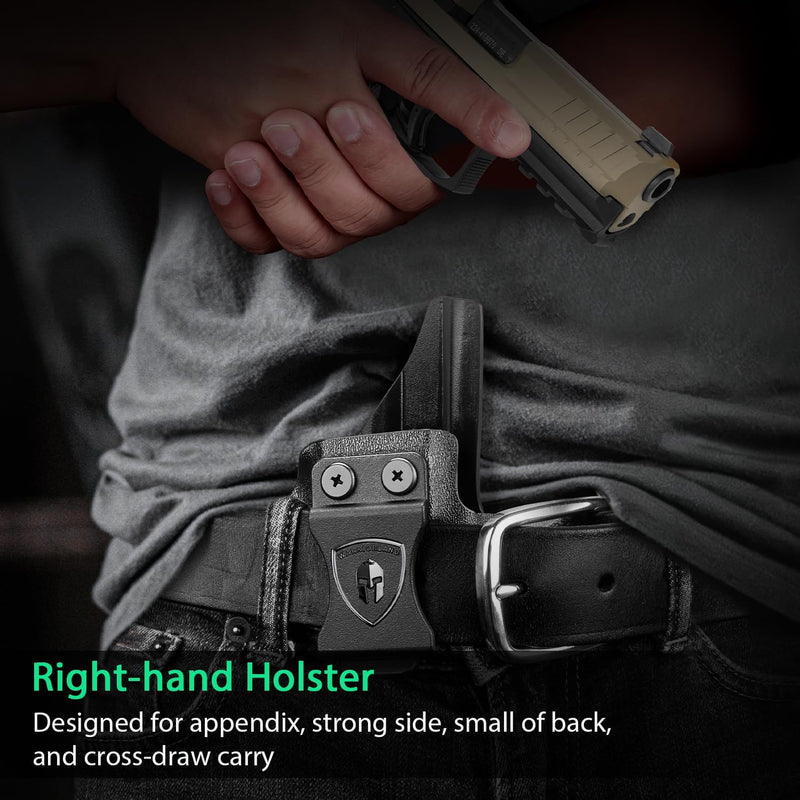 Load image into Gallery viewer, HK VP9 IWB Kydex Holster - Optic Cut + Claw, Adjustable Cant &amp; Posi-Click Audible Lock, Right-Hand Concealed Carry - WARRIORLAND
