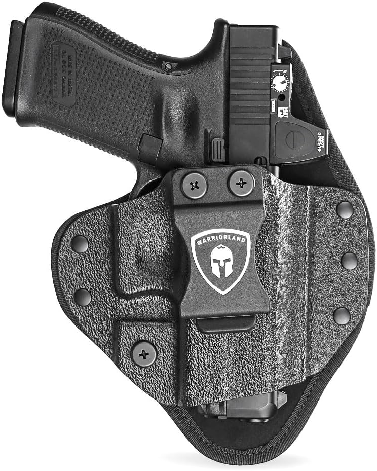 Load image into Gallery viewer, WARRIORLAND Universal Hybrid IWB Gun Holster for Glock 17 19 43X MOS, Sig P320, Taurus G2C, M&amp;P M2.0, Springfield, CZ, Ruger &amp; More – Kydex + Nylon Concealed Carry, Optic Cut, Adj. Cant &amp; Retention
