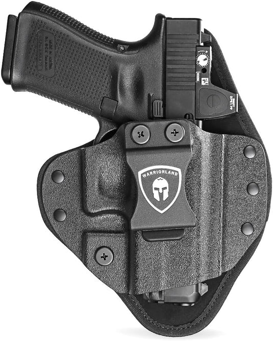 WARRIORLAND Universal Hybrid IWB Gun Holster for Glock 17 19 43X MOS, Sig P320, Taurus G2C, M&P M2.0, Springfield, CZ, Ruger & More – Kydex + Nylon Concealed Carry, Optic Cut, Adj. Cant & Retention