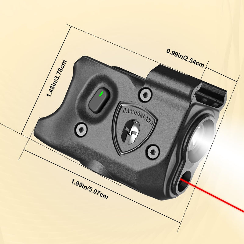Load image into Gallery viewer, WARRIORLAND Pistol Light Laser &amp; Holster Fit for Glock 17/19 Gen 3-5, Glock 22/23/31/32 Gen 3-4 &amp; Glock 19X/44/45, Compact 150-Lumen Trigger Tactical Light with Red Laser White LED &amp; IWB Holster
