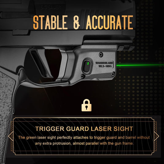 WARRIORLAND Green Laser Light and Holster Fit for Sig P365X-Macro - Compact Lightweight Trigger Laser with Battery Indicator, Includes Custom Right-Hand IWB Concealed Carry Kydex Holster, WLS-109G-HW1