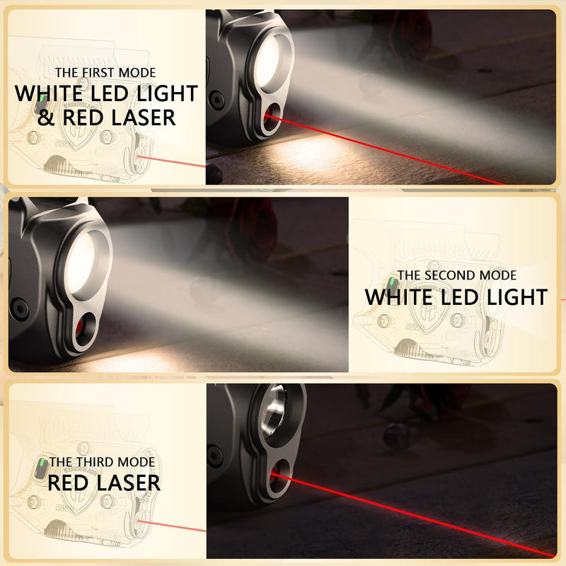 Load image into Gallery viewer, WARRIORLAND Pistol Light Laser &amp; Holster Fit for Glock 17/19 Gen 3-5, Glock 22/23/31/32 Gen 3-4 &amp; Glock 19X/44/45, Compact 150-Lumen Trigger Tactical Light with Red Laser White LED &amp; IWB Holster
