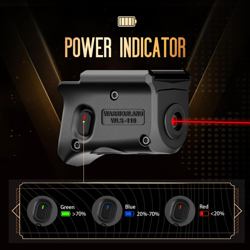 Load image into Gallery viewer, WARRIORLAND Red Trigger Laser Fit for Hellcat Pro - Compact &amp; Lightweight Trigger Mounted Tactical Weapon Light with Battery Indicator and Ambidextrous Switch, WLS-110
