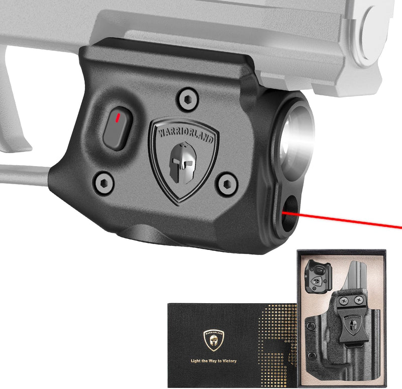 Load image into Gallery viewer, WARRIORLAND Pistol Light Laser &amp; Holster Fit for Sig P365-XMACRO, Compact 150-Lumen Trigger Mounted Tactical Weapon Light with Red Laser White LED Flashlight &amp; IWB Holster, Power Indicator
