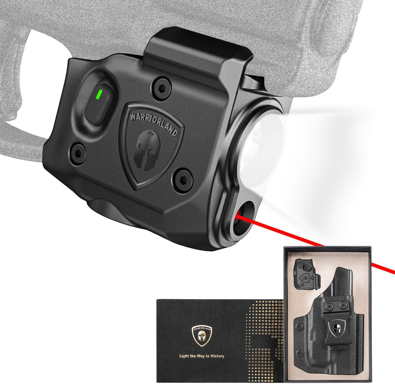 Load image into Gallery viewer, WARRIORLAND Pistol Light Laser &amp; Holster Fit for Taurus G2C/ G3C/ PT111 G2 / PT140 G2, Compact 150-Lumen Trigger Mounted Tactical Weapon Light with Red Laser White LED &amp; IWB Holster, Power Indicator
