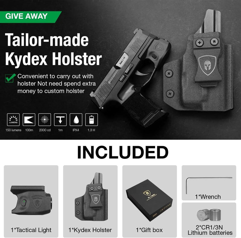 Load image into Gallery viewer, Tactical Weapon Mount Gun Light for Sig Sauer P365 / P365 X XL with Matching Kydex IWB Holster Combo
