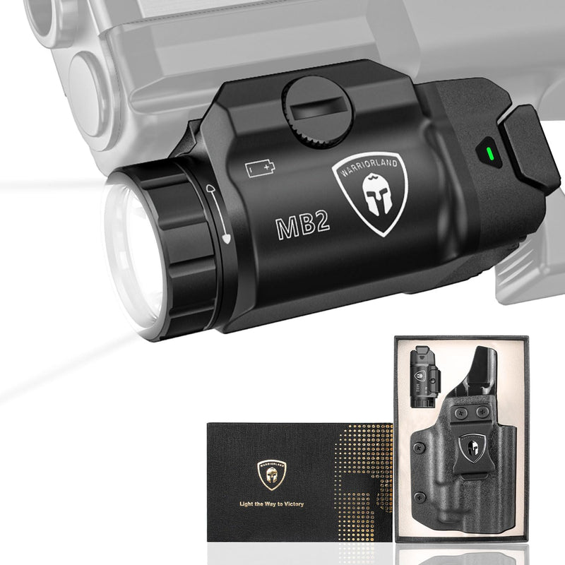 Load image into Gallery viewer, WARRIORLAND 500 Lumen White LED Tactical Light with M&amp;P 9mm Shield EZ IWB Kydex Holster Combo-Compact Rail Mounted Weapon Light,with Battery Included (MB2/MPS9EZ)
