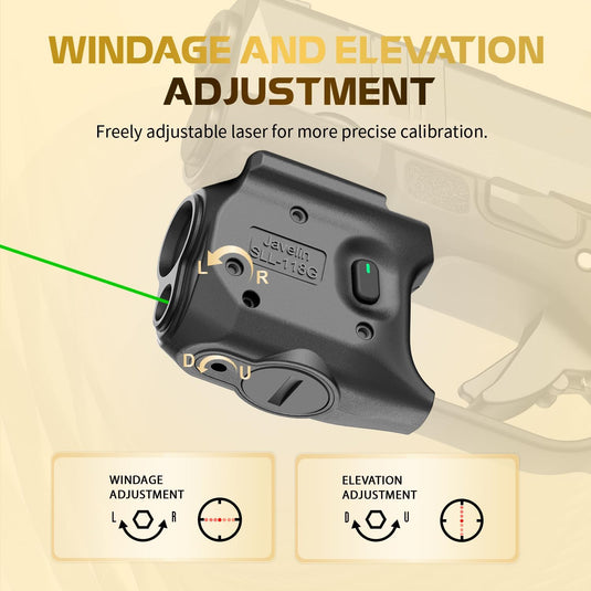 WARRIORLAND Pistol Light Laser & Holster Fit for Springfield Hellcat 3″ MICRO-COMPACT, Compact 150-Lumen Trigger Mounted Tactical Weapon Light with Green Laser White LED & IWB Holster, Power Indicator