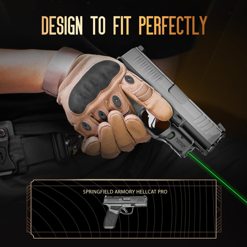 Load image into Gallery viewer, WARRIORLAND Green Trigger Laser Fit for Hellcat Pro - Compact &amp; Lightweight Trigger Mounted Tactical Weapon Light with Battery Indicator and Ambidextrous Switch, WLS-110G

