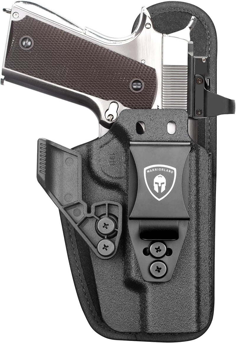 Load image into Gallery viewer, WARRIORLAND IWB Hybrid Holster for 5&quot; 1911 No-Rail (Colt · Kimber · Ruger · S&amp;W · Sig · RIA · Tisas) - Optic Cut, Adjustable Cant/Height/Retention, Ultimate Comfort Leather-Kydex, Right Hand Draw
