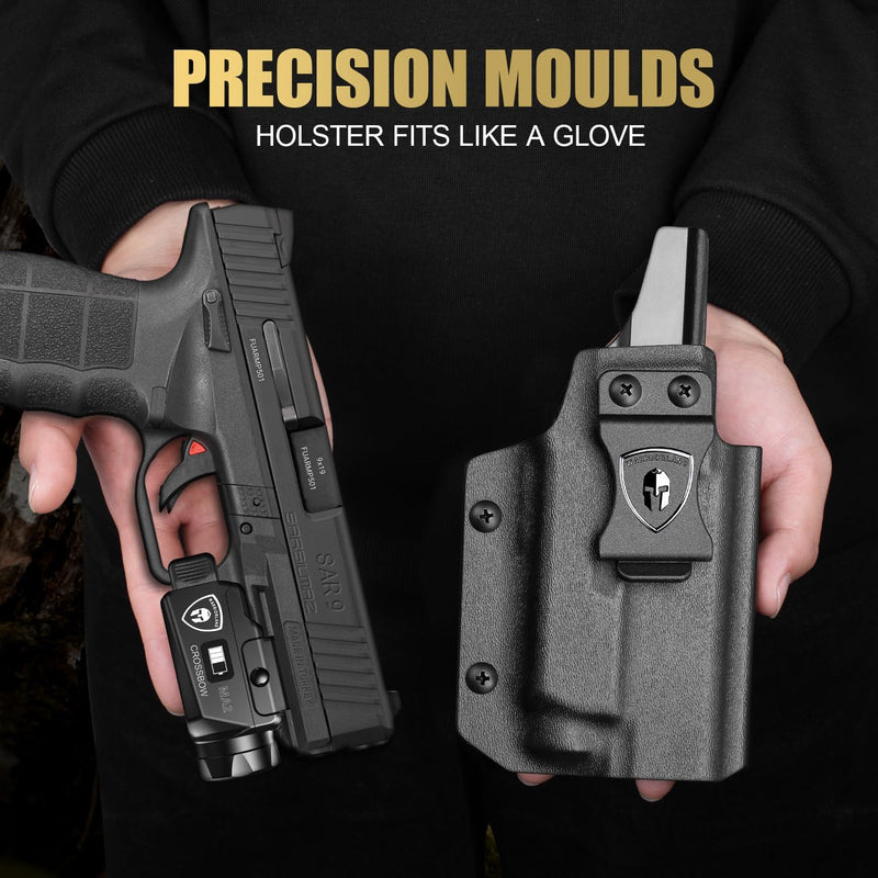 Load image into Gallery viewer, Sar9 Pistol Light + IWB Holster Combo - WARRIORLAND MA2 800 Lumen Rechargeable LED Weapon Light with OLED Power Indicator, Right Hand Kydex Holster Included
