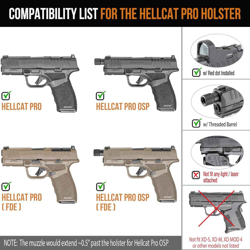 Load image into Gallery viewer, WARRIORLAND Level II Index Finger Release Paddle Holster, Fits Springfield Hellcat Pro/Hellcat RDP &amp;OSP / Hellcat Pro Comp |, Optic Cut, Adj. Cant &amp; Retention
