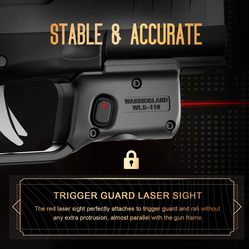 Load image into Gallery viewer, WARRIORLAND Red Trigger Laser Fit for Hellcat Pro - Compact &amp; Lightweight Trigger Mounted Tactical Weapon Light with Battery Indicator and Ambidextrous Switch, WLS-110
