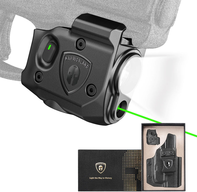 Load image into Gallery viewer, WARRIORLAND Pistol Light Laser &amp; Holster Fit for Taurus G2C/ G3C/ PT111 G2 / PT140 G2, Compact 150-Lumen Trigger Mounted Tactical Weapon Light with Green Laser White LED &amp; IWB Holster, Power Indicator
