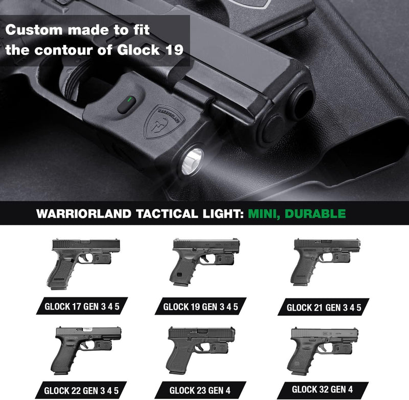 Load image into Gallery viewer, Mini Pistol Light with Kydex Holster Tailored Made: Glock 17/19/21/22 Gen 3 4 5 &amp; G23/32 Gen 4 Pistol
