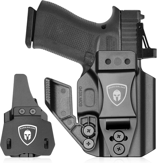 Glock 43 / 43X / 43X MOS IWB & OWB Holster - Optics Ready, Adj. Retention/Cant/Height, Removable Claw + Paddle, No Light/Laser, Right Hand - WARRIORLAND