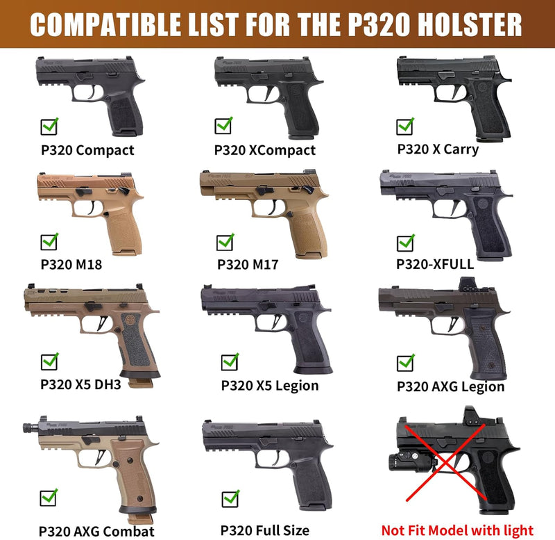 Load image into Gallery viewer, WARRIORLAND Kydex IWB Holster for Sig P320 Compact/XCompact/X-Carry/M18/M17/Full-Size/XFive Legion/DH3/AXG, Optics Cut, Adjustable Cant &amp; Retention, Right Hand Concealed Carry
