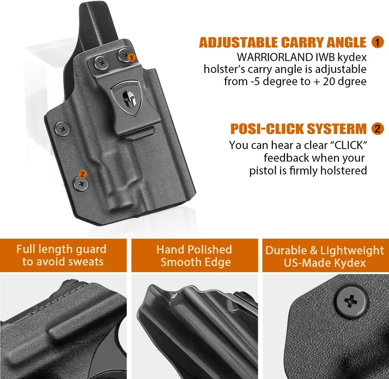Load image into Gallery viewer, WARRIORLAND IWB Kydex Holster for Hellcat Pro OSP with TLR-7 X Sub or TLR-7 HL-X Sub, Light-Bearing Design, Optics Cut, Adjustable Cant &amp; Posi-Click Retention, Right Hand Draw
