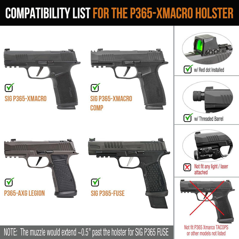 Load image into Gallery viewer, WARRIORLAND Paddle Holster, Fits Sig P365-XMACRO / P365-FUSE / P365 Xmacro COMP &amp; P365 AXG Legion | Level II Index Finger Release, Optic Cut, Adj. Cant &amp; Retention
