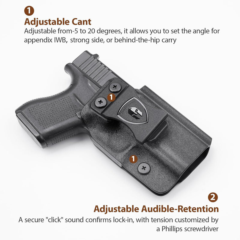 Load image into Gallery viewer, WARRIORLAND Optics Cut Kydex Appendix IWB Holster for Glock 43X MOS/43X/G43, Adjustable Cant &amp; Retention, Right Hand Concealed Carry

