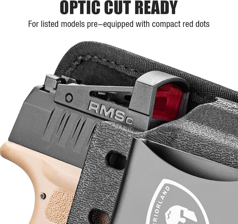 Load image into Gallery viewer, Springfield Hellcat Pro / Hellcat / Hellcat RDP &amp; OSP IWB Hybrid Holster - WARRIORLAND Optic-Cut Right-Hand Concealed Carry, Adj. Height/Cant/Retention, Ultimate All-Day Comfort
