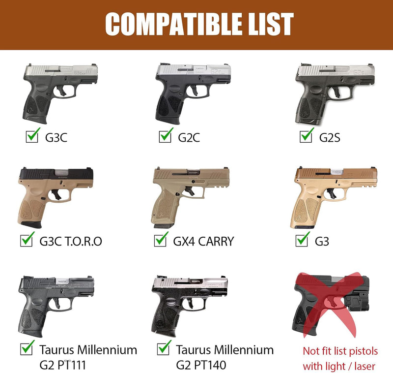 Load image into Gallery viewer, Taurus G2C / G3C / G3 / G2s / GX4 Carry / PT111 G2 / PT140 G2 IWB Hybrid Holster - WARRIORLAND Optic-Cut Right-Hand Concealed Carry, Adj. Height/Cant/Retention, Ultimate Comfort
