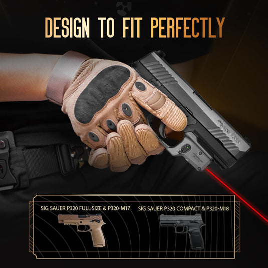 WARRIORLAND Red Laser Light and Holster Combo, Fit for P320 Compact & M18 & Full-Size & M17 - Compac Trigger Laser with Battery Indicator, Right-Hand IWB Concealed Carry Kydex Holster, WLS-112-HW1