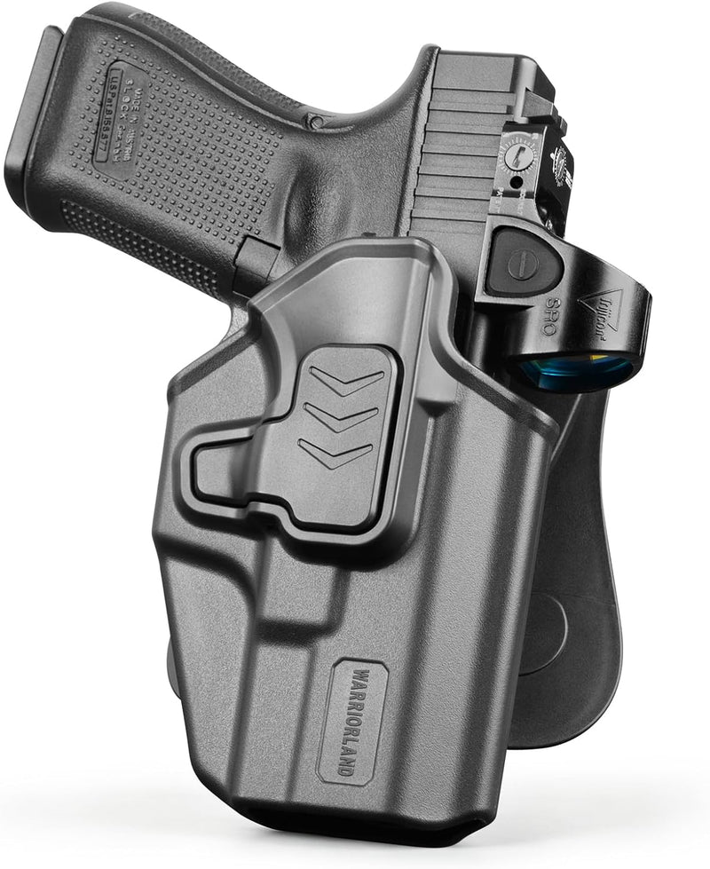 Load image into Gallery viewer, WARRIORLAND  Level II Index Finger Release Paddle Holster, Fits Glock 19/45 Gen3-6 &amp; 23/26 Gen3-5 &amp;19X/44 Also Fits Ruger RXM, PSA Dagger Compact, Glock 19X V/ 23V/26V/ 44V/45V, Optic Cut, Adj. Cant

