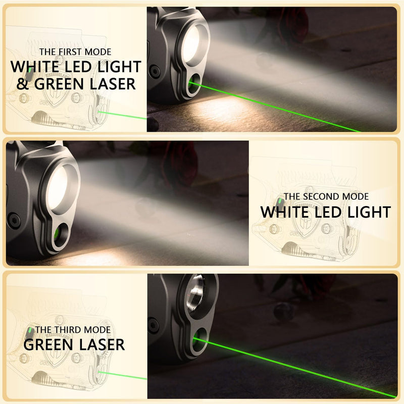 Load image into Gallery viewer, WARRIORLAND Pistol Light Laser &amp; Holster Fit for Sig P365/ P365X/ P365XL, Compact 150-Lumen Trigger Mounted Tactical Weapon Light with Green Laser White LED Flashlight &amp; IWB Holster, Power Indicator
