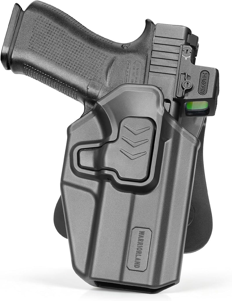 Load image into Gallery viewer, WARRIORLAND Level II Index Finger Release Paddle Holster, Fits Glock 43X/ 43X MOS/ 43 &amp; Glock 48/48 MOS / PSA Dagger Micro, Optic Cut, Adj. Cant &amp; Retention, Right Hand
