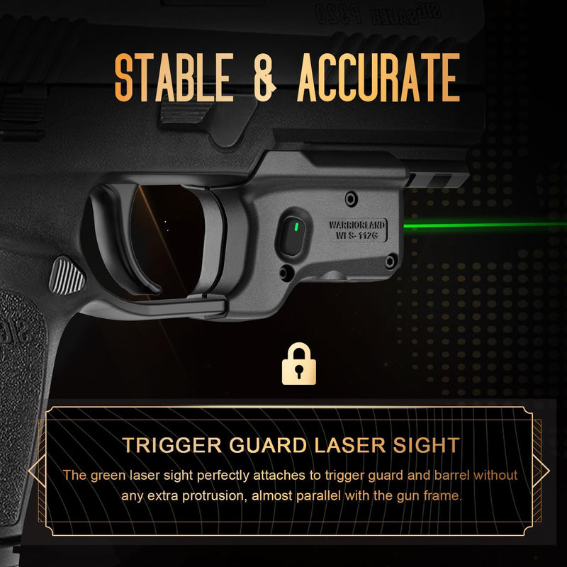 Load image into Gallery viewer, WARRIORLAND Green Laser Light and Holster Combo, Fit for P320 Compact &amp; M18 &amp; Full-Size &amp; M17 - Compact Trigger Laser with Battery Indicator, Right-Hand IWB Concealed Carry Kydex Holster, WLS-112G-HW1
