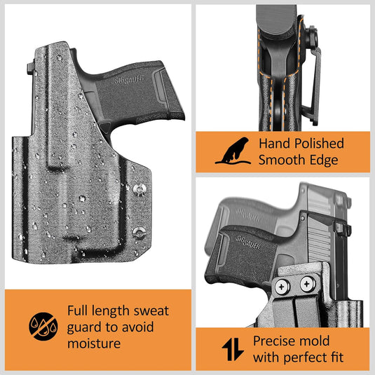 IWB Kydex Holster for P365 with TLR6, Fit Sig Sauer P365/ P365 SAS/ P365XL, Inside Waistband Conceal Carry, Optic Cut, Adj. Cant & Retention, Right Hand