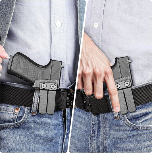 IWB Kydex Holster for Glock 19 with TLR8/ TLR8A, Fit Glock 17/19 Gen 3-5, 23/32 Gen 3-4 & 19X/ 44/45, Inside Waistband Conceal Carry, Optic Cut, Adj. Cant & Retention, Right Hand