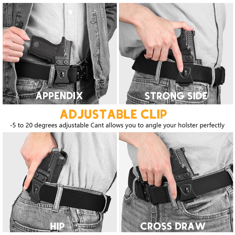 Load image into Gallery viewer, WARRIORLAND IWB Kydex Holster Compatible with S&amp;W Bodyguard 2.0 – Concealed Carry Holster with Optic Cut, Claw, Adjustable Cant, Audible Lock, Inside Waistband Carry, Right Hand Draw
