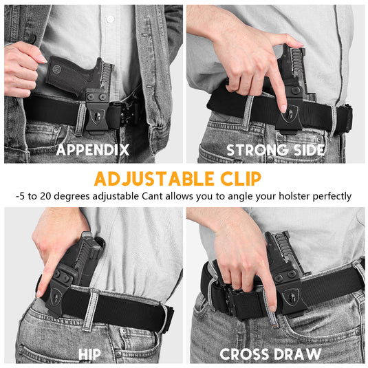 WARRIORLAND IWB Kydex Holster Compatible with S&W Bodyguard 2.0 – Concealed Carry Holster with Optic Cut, Claw, Adjustable Cant, Audible Lock, Inside Waistband Carry, Right Hand Draw