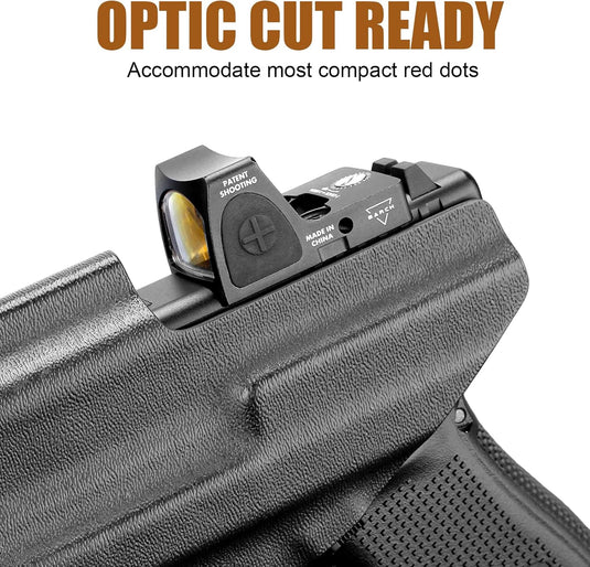 Glock 17/19 Gen3-6 / G19X / 44/45 / G34 Gen5 IWB Kydex Holster w/Claw - Olight Baldr S / Mini / RL Mini Light Bearing, Optic Cut, Adj. Retention & Cant, Right Hand - WARRIORLAND
