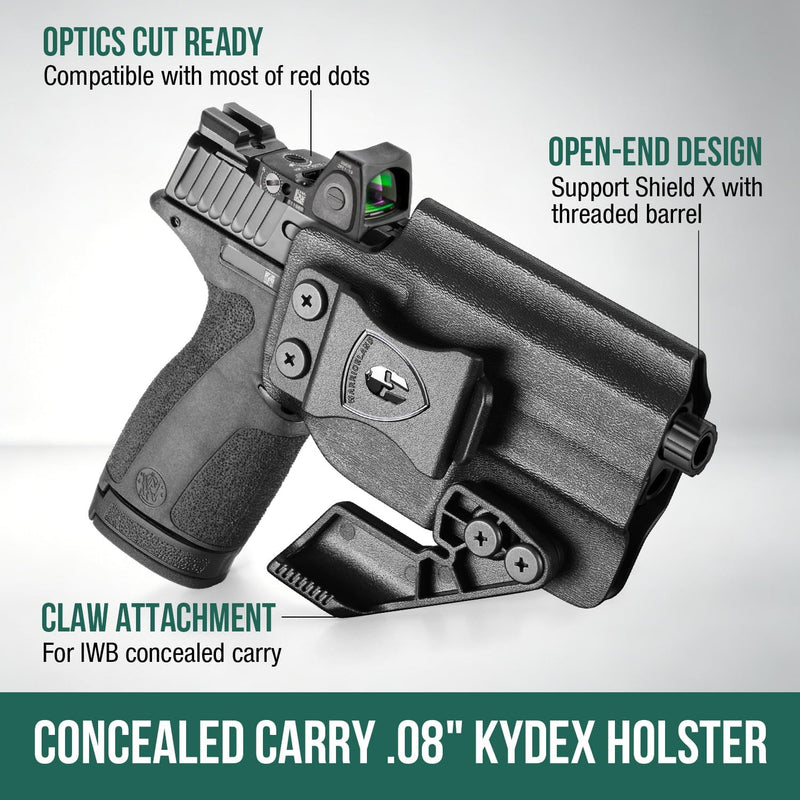 Load image into Gallery viewer, WARRIORLAND IWB Kydex Holster, Fits S&amp;W M&amp;P SHIELD X with Claw, Optic Cut, Adj. Retention
