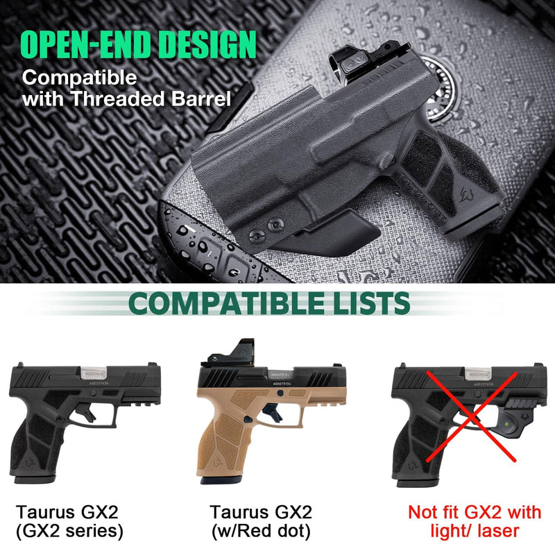 Load image into Gallery viewer, WARRIORLAND IWB Kydex Holster for Taurus GX2 - Optic Cut &amp; Claw, Inside Waistband Concealed Carry, Adjustable Cant &amp; Retention, Audible Lock, Right Hand
