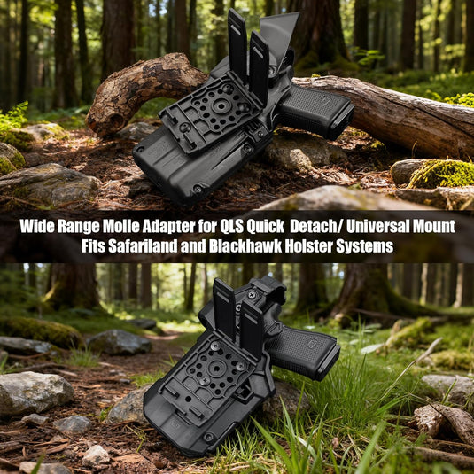 MOLLE Holster & Mag Pouch Adapter (3-Inch) - WARRIORLAND Heavy-Duty Tactical Clip for Holsters, Pouches, Taser X7/X26P, Sheaths & Backpacks, w/Mount Screw & Nut Kit, 1 Pack