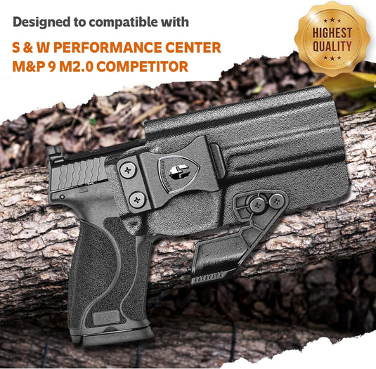 WARRIORLAND IWB Kydex Holster, Compatible with S&W M&P 9 M2.0 Competitor, Optic Cut Ready/Claw Attachment, Inside Waistband Conceal Carry, Adj. Retention & Cant, Open-Muzzle Design, Right Hand
