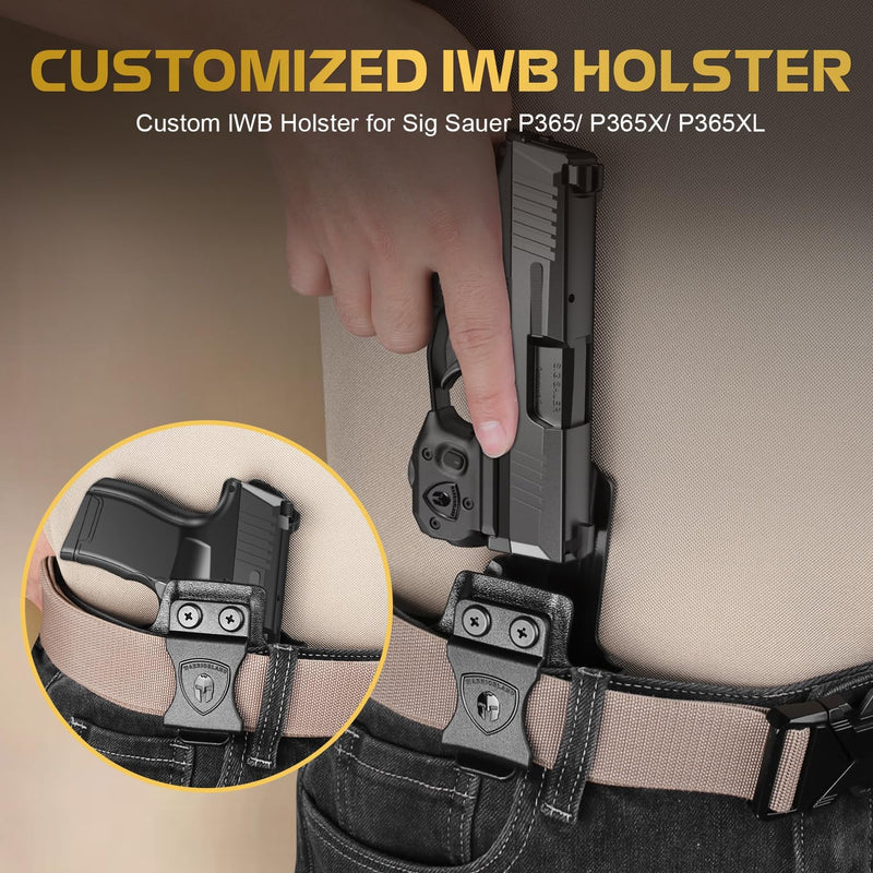 Load image into Gallery viewer, WARRIORLAND Pistol Light Laser &amp; Holster Fit for Sig P365/ P365X/ P365XL, Compact 150-Lumen Trigger Mounted Tactical Weapon Light with Green Laser White LED Flashlight &amp; IWB Holster, Power Indicator
