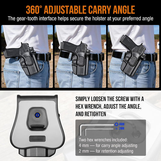WARRIORLAND Paddle Holster, Fits Sig P365-XMACRO / P365-FUSE / P365 Xmacro COMP & P365 AXG Legion | Level II Index Finger Release, Optic Cut, Adj. Cant & Retention