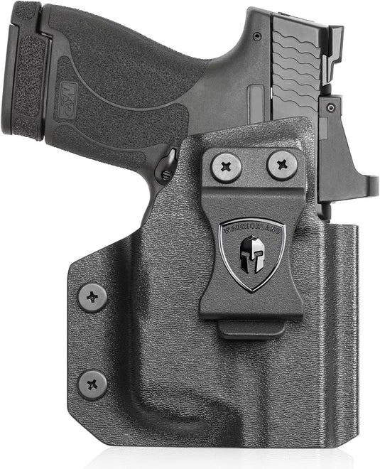 S&W M&P Shield / Shield Plus IWB Kydex Holster Light-Bearing - Fits TLR-6, Optic Cut, Adjustable Cant & Retention, Appendix Concealed Carry, Right Hand - WARRIORLAND