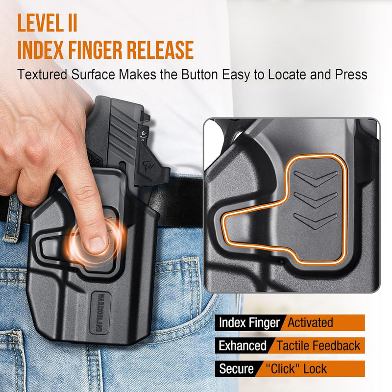 Load image into Gallery viewer, WARRIORLAND Level II Retention Index Finger Release Paddle Holster, Fits Taurus GX2 / GX2 TORO, Optic Cut, Adj. Cant &amp; Retention, Right Hand
